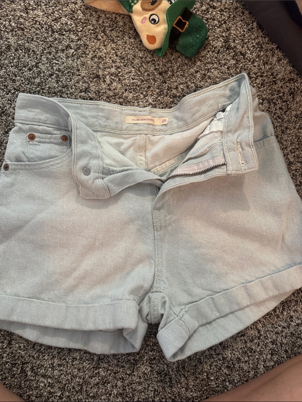 Levi's Light Blue Rolled-Hem Denim Shorts